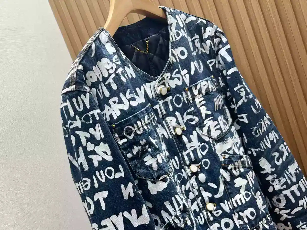 Louis Vuitton Denim Collarless Jacket – LVC74