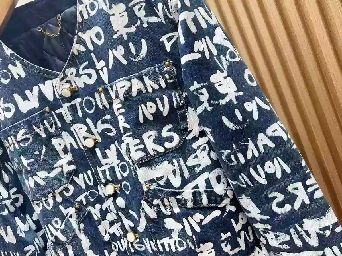Louis Vuitton Denim Collarless Jacket – LVC74