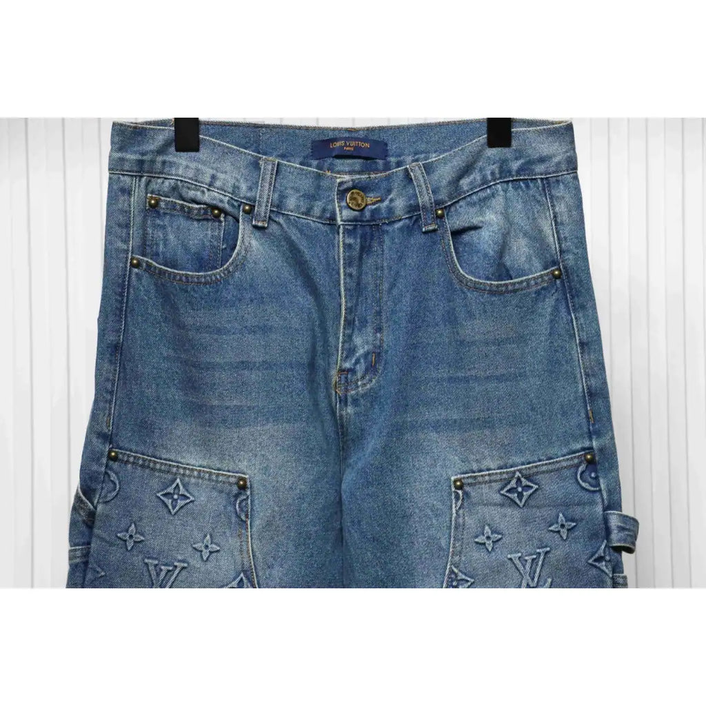 Louis Vuitton Embossed Jeans Dark Blue – LVJ001
