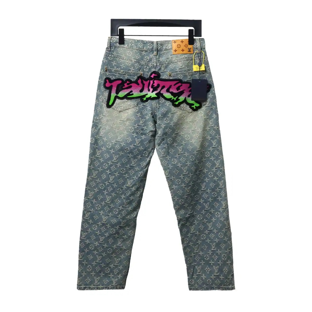 Louis Vuitton Graffiti Gradient Embroidery Jeans Vintage Blue – LVJ002