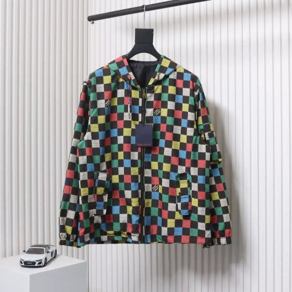 Louis Vuitton LV Jacket Checkerboard Hooded Windbreaker – LVC95