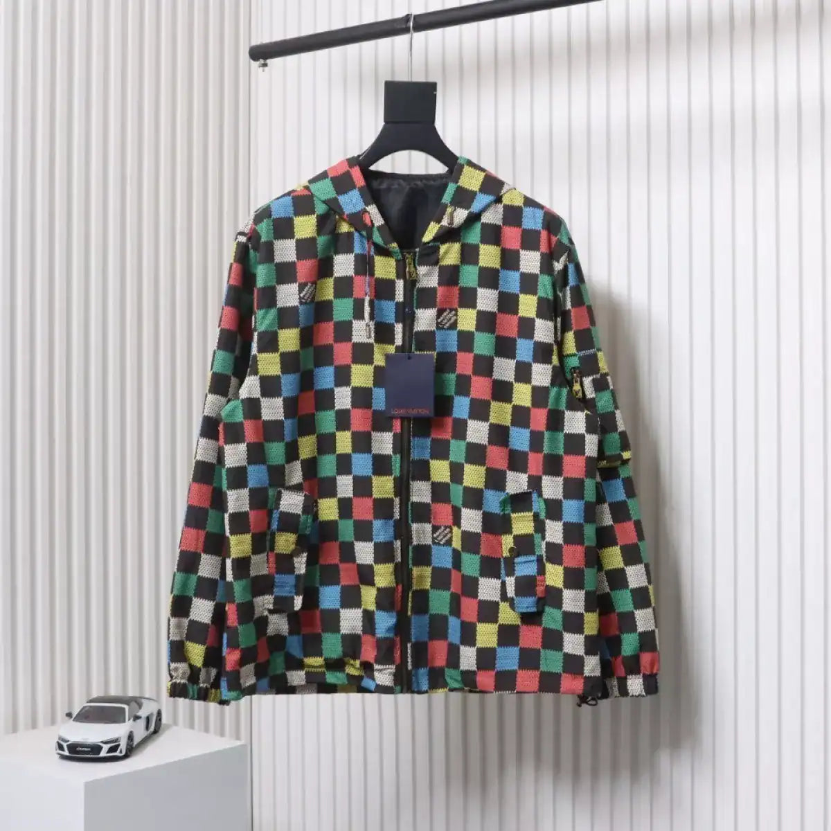 Louis Vuitton LV Jacket Checkerboard Hooded Windbreaker – LVC95