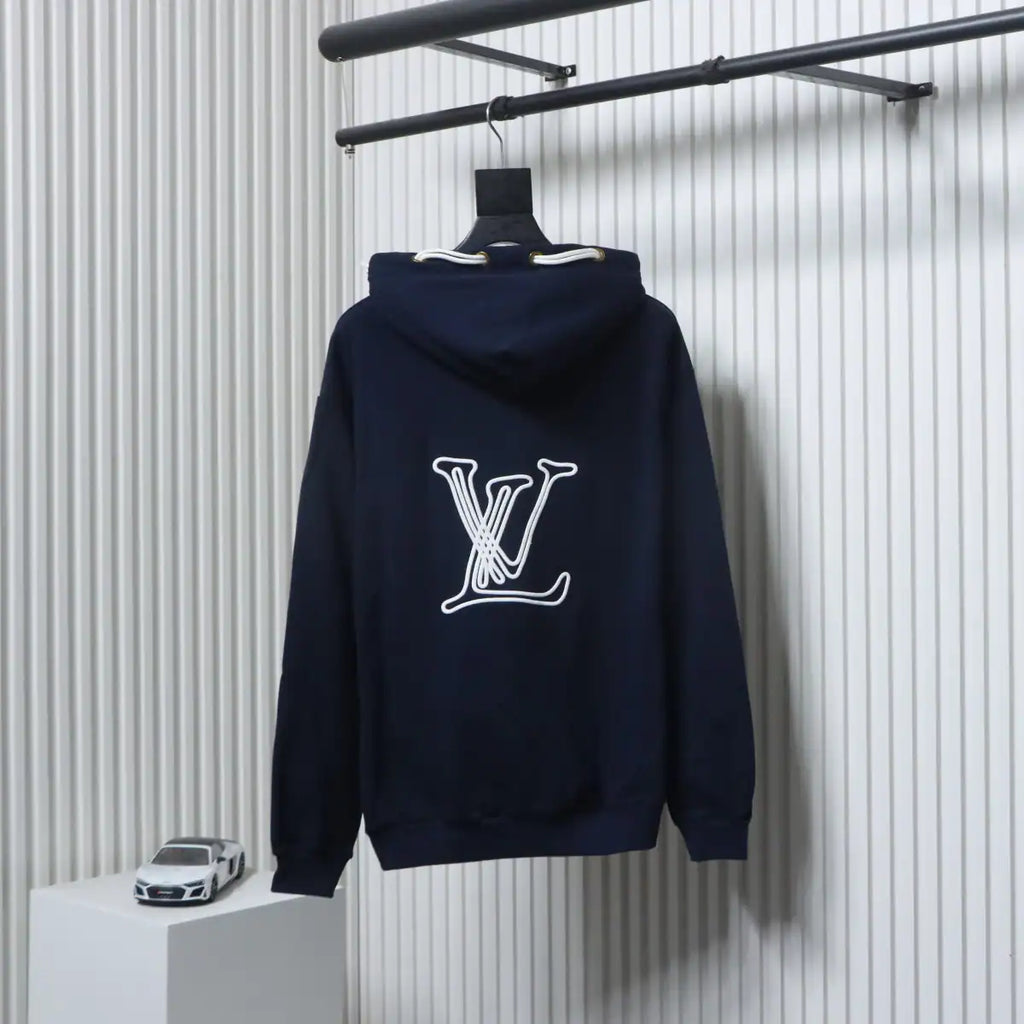 Louis Vuitton LV Nautical Collection Double Rope Embroidered Hoodie Dark Blue – LH115