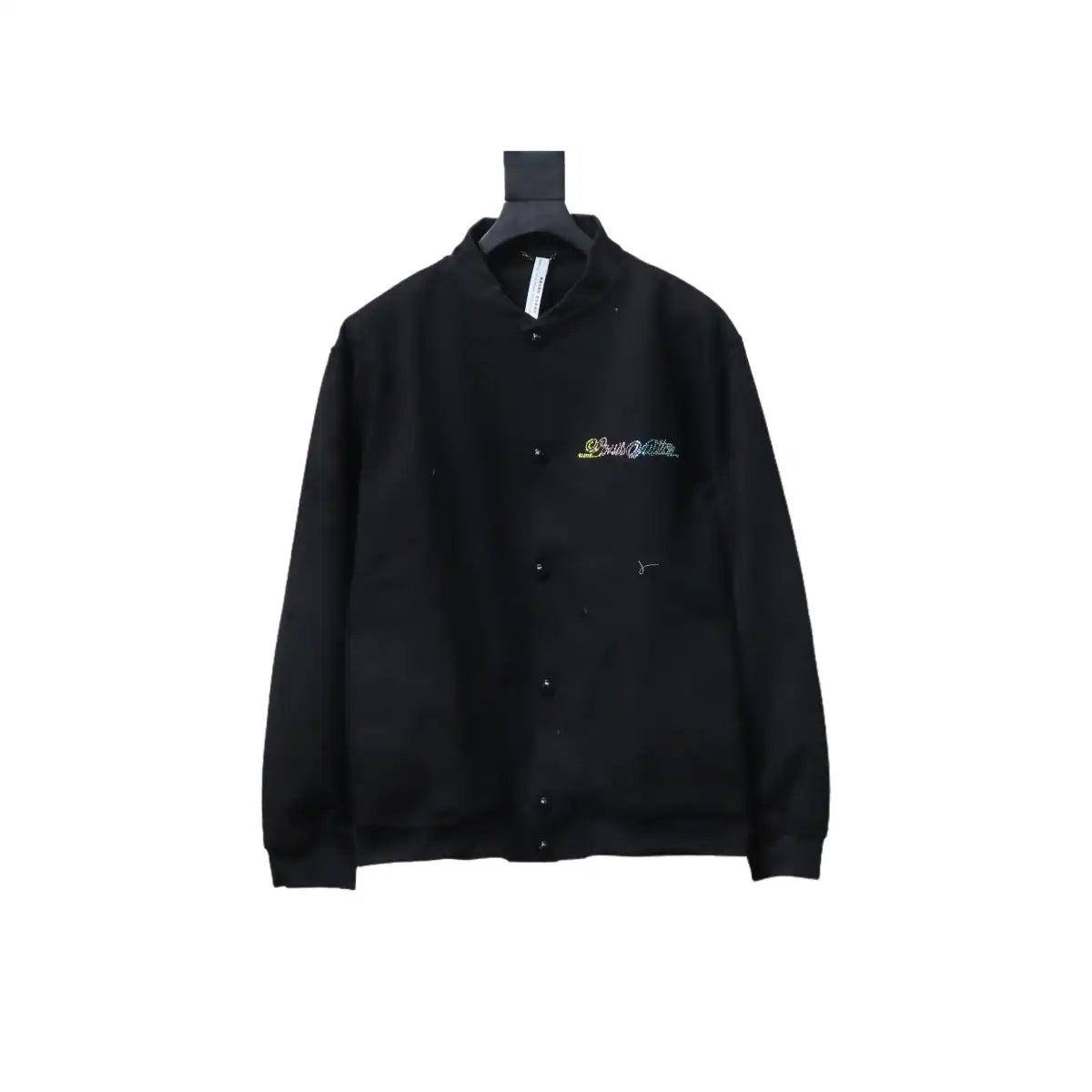 Louis Vuitton Leather and Rhinestone Waisted Baseball Jacket Black – LVC96