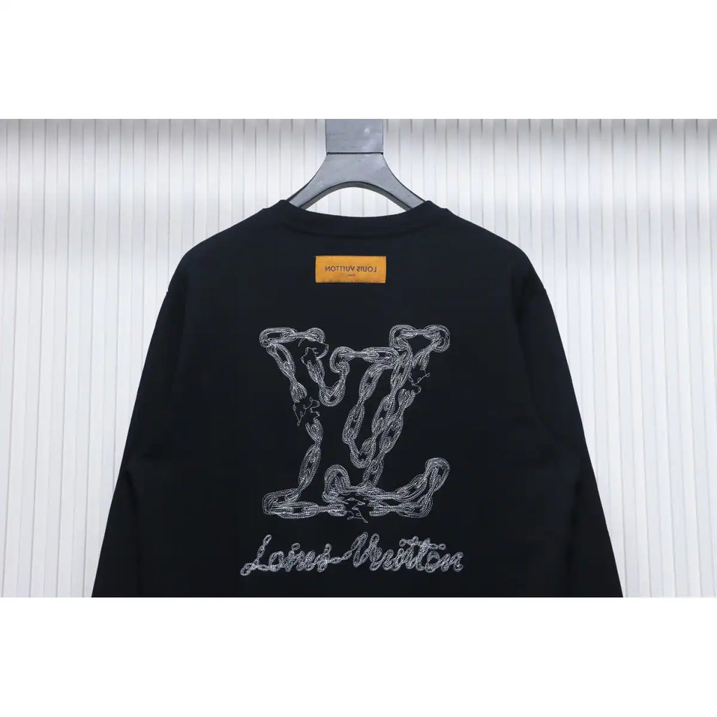 Louis Vuitton Sweatshirt 24Fw Embroidered LOGO Crew Neck Black – LH112