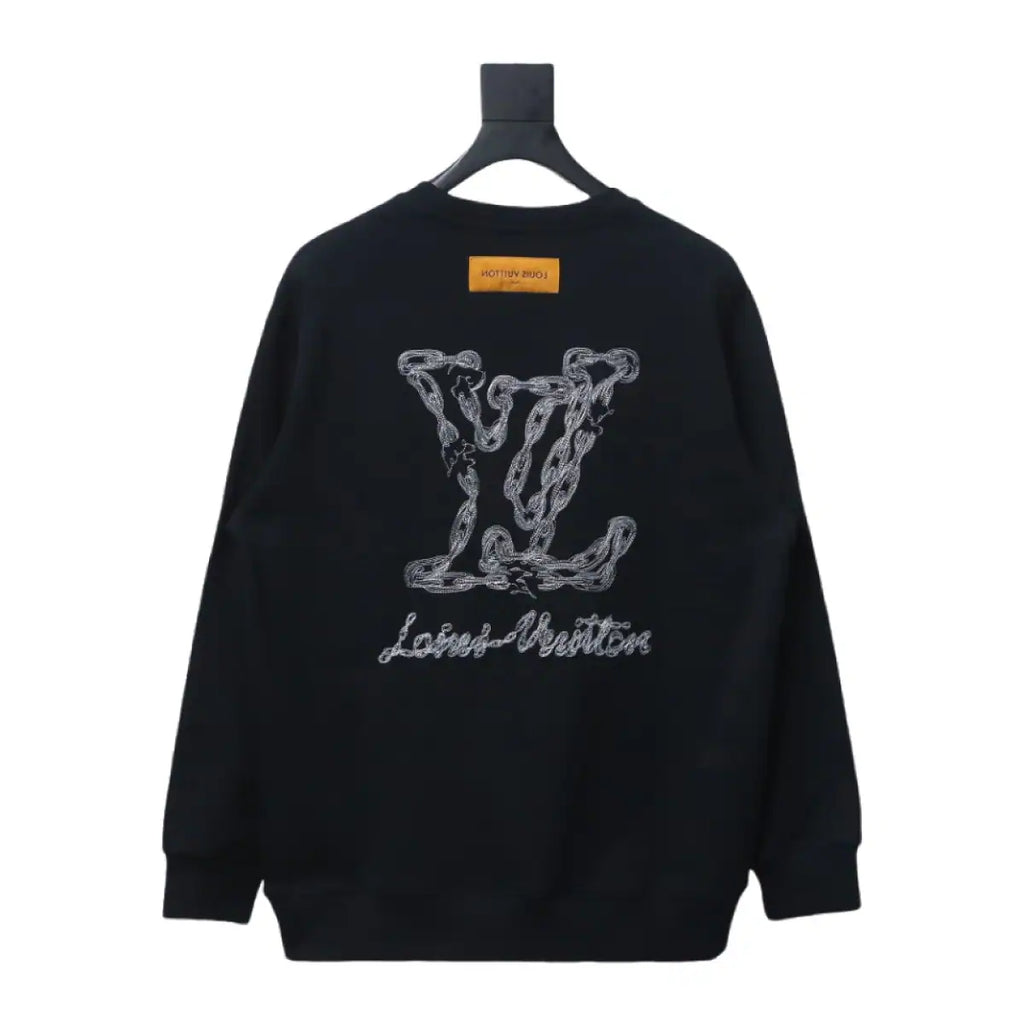 Louis Vuitton Sweatshirt 24Fw Embroidered LOGO Crew Neck Black – LH112