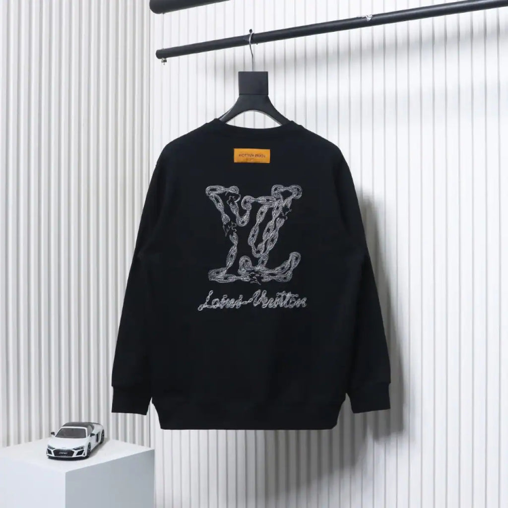 Louis Vuitton Sweatshirt 24Fw Embroidered LOGO Crew Neck Black – LH112