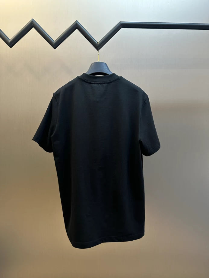 MONCLER BLACK EMBROIDERED CURSIVE LOGO COTTON T-SHIRT – MCT031