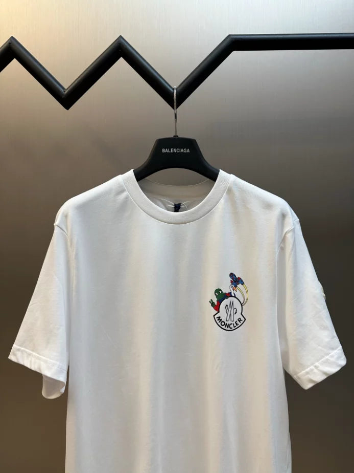 MONCLER WHITE SPACE MONDUCK COTTON T-SHIRT – MCT026