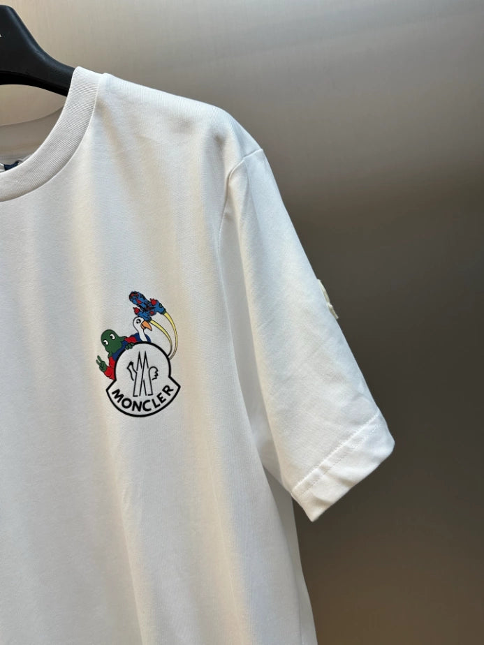 MONCLER WHITE SPACE MONDUCK COTTON T-SHIRT – MCT026