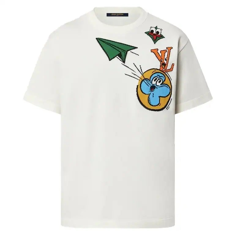 MONOGRAM COMICS INTARSIA SHORT-SLEEVED CREWNECK – LVTS122