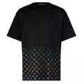 MONOGRAM GRADIENT EMBELLISHED SHORT-SLEEVED CREWNECK IN BLACK – LVTS117