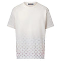 MONOGRAM GRADIENT EMBELLISHED SHORT-SLEEVED CREWNECK IN MILKY WHITE – LVTS118