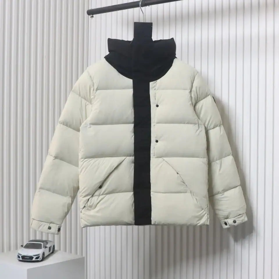 Moncler Black and White Madeira Hooded Short Down Jacket – MC186