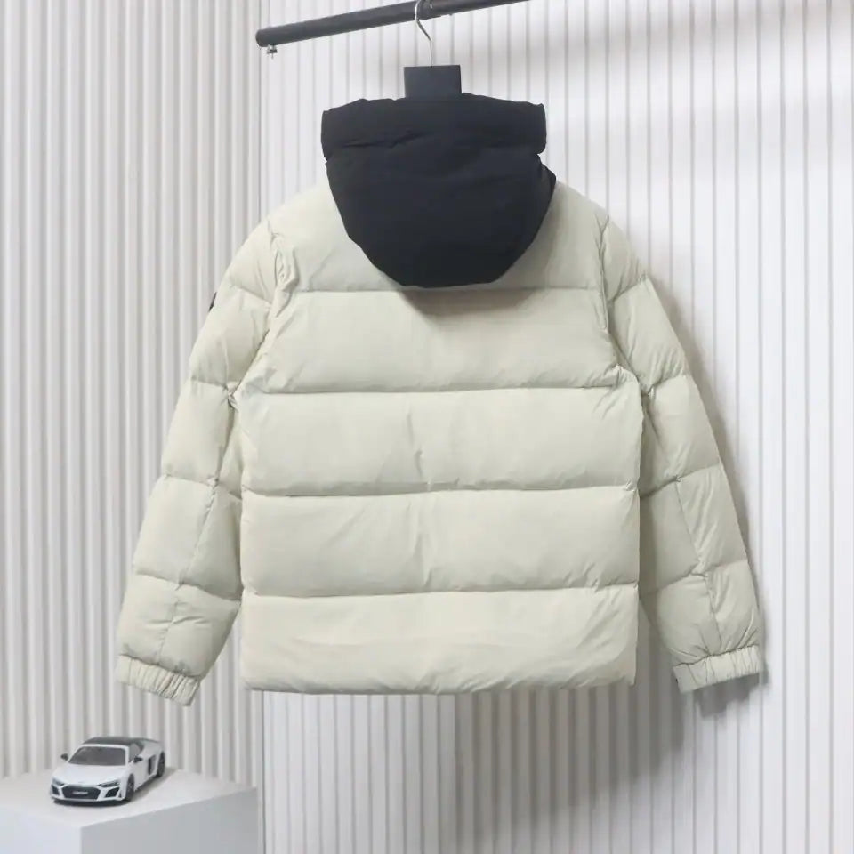 Moncler Black and White Madeira Hooded Short Down Jacket – MC186