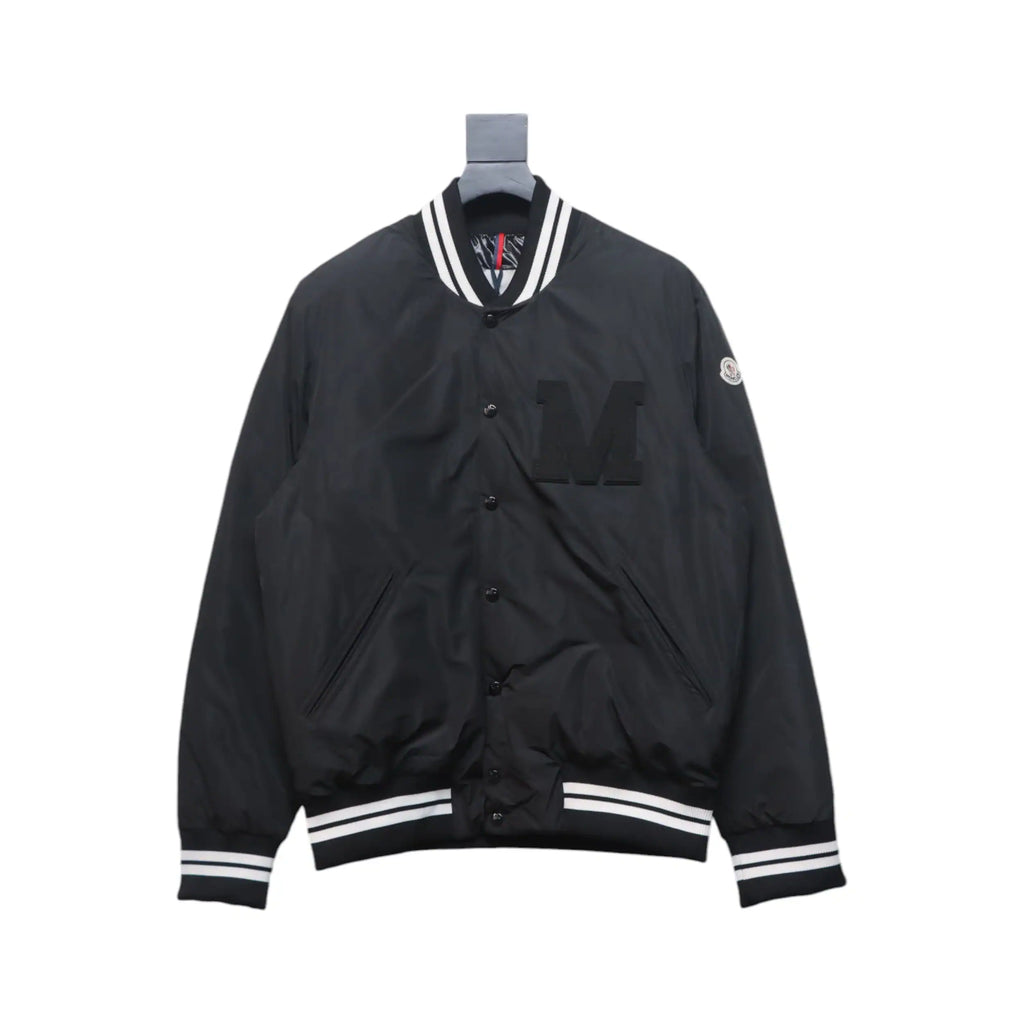 Moncler Lateltin Black M Mark Varsity Black Down Jacket – MC172