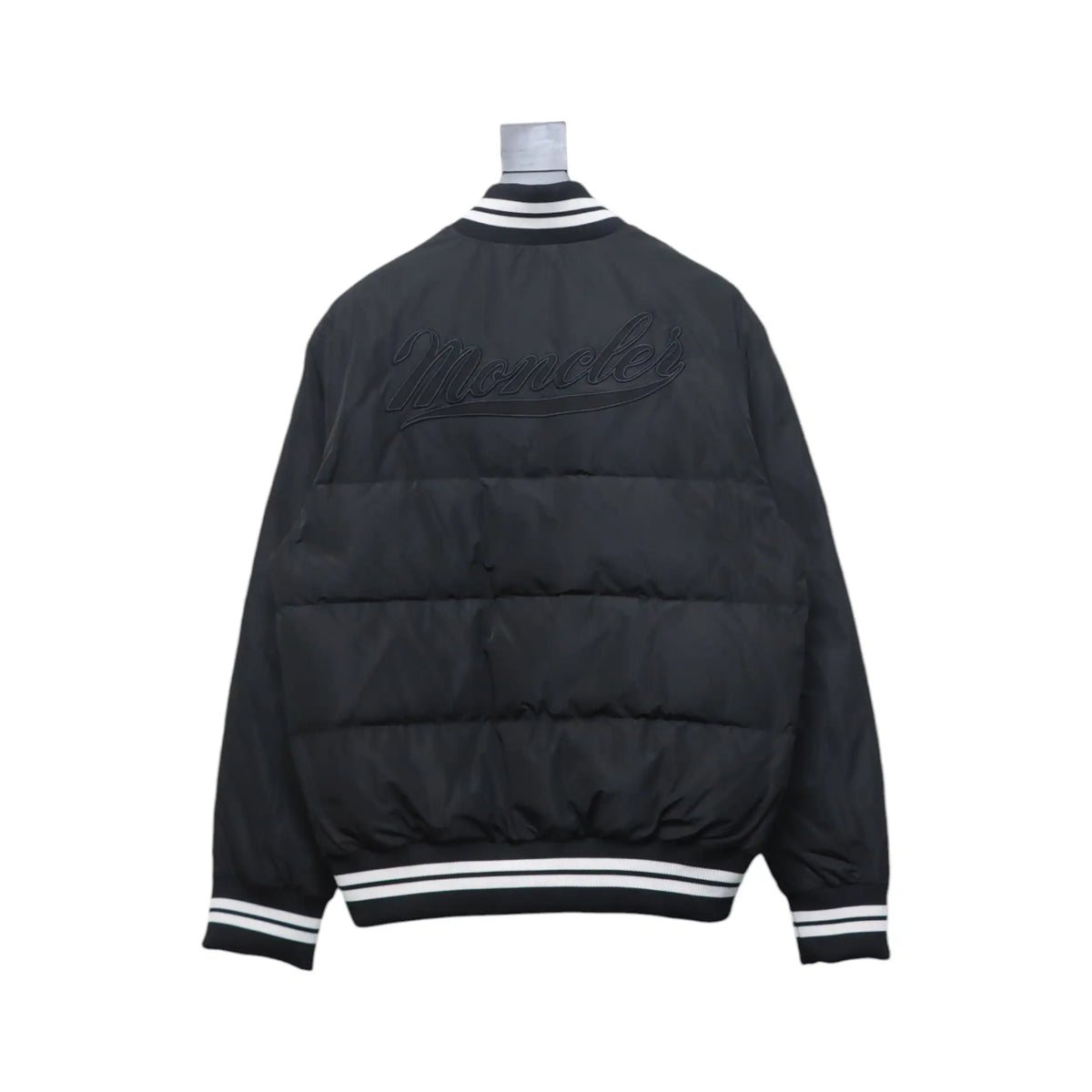 Moncler Lateltin Black M Mark Varsity Black Down Jacket – MC172