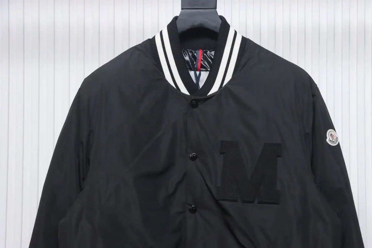 Moncler Lateltin Black M Mark Varsity Black Down Jacket – MC172