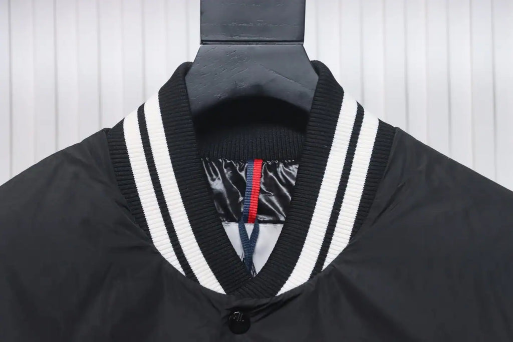Moncler Lateltin Black M Mark Varsity Black Down Jacket – MC172