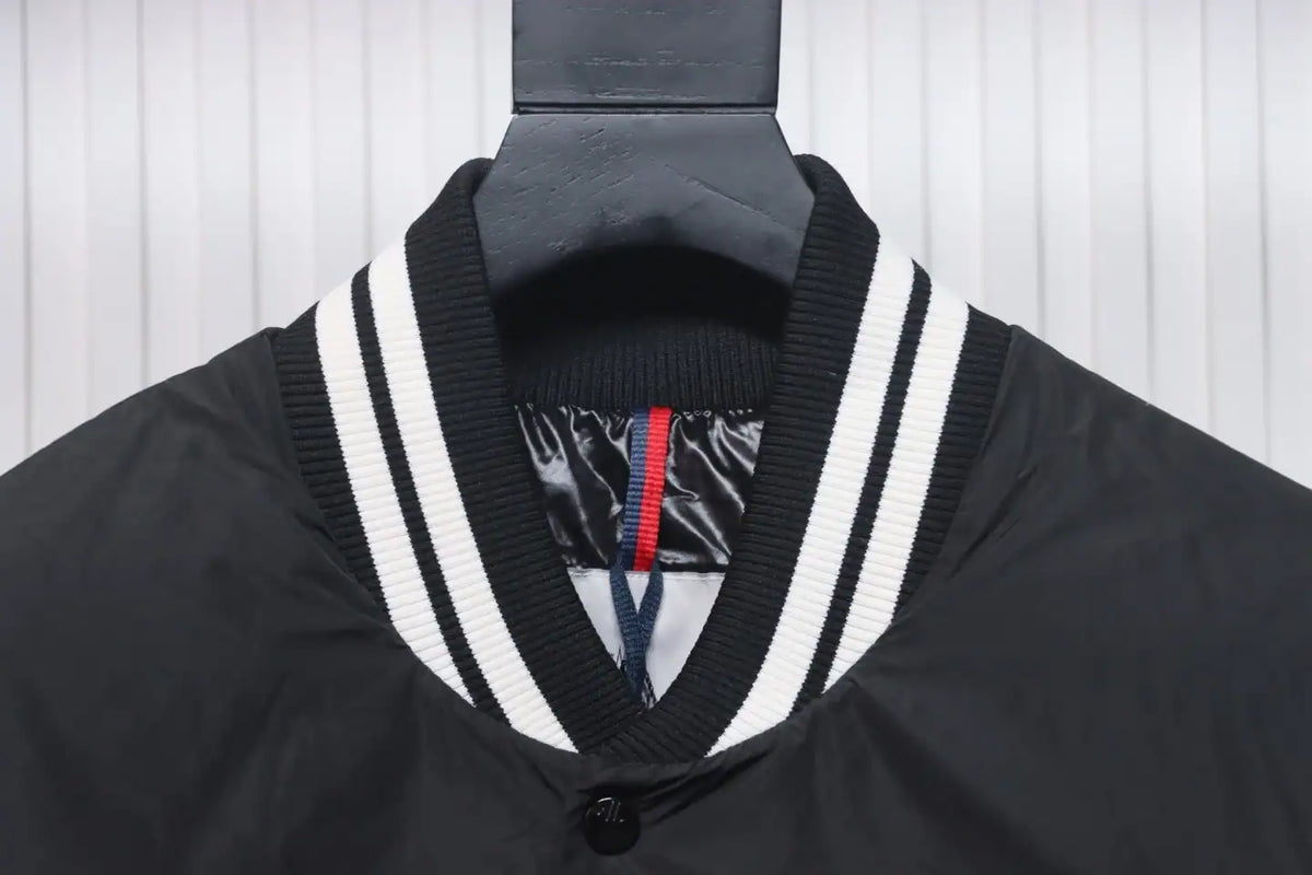 Moncler Lateltin Black M Mark Varsity Black Down Jacket – MC172