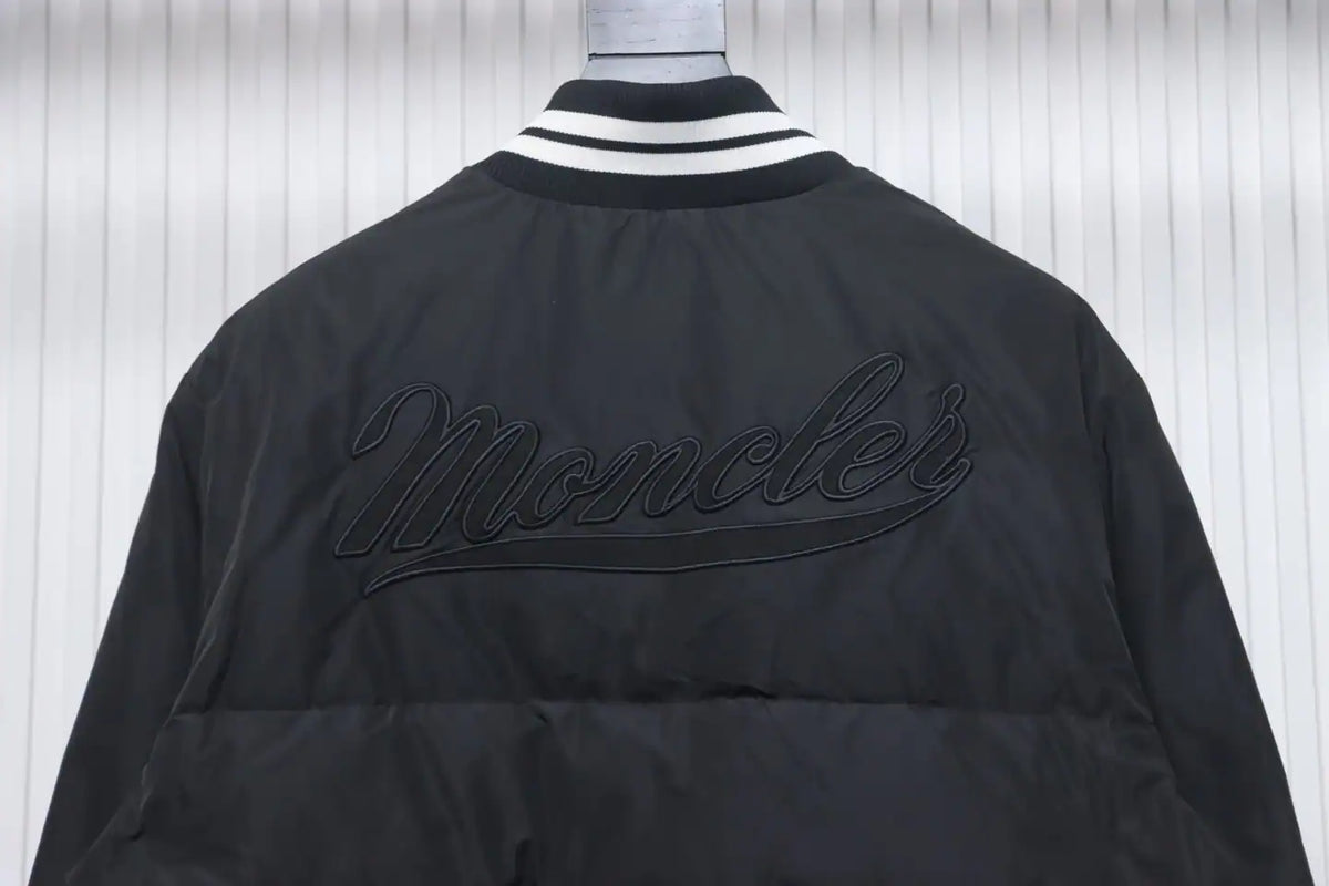 Moncler Lateltin Black M Mark Varsity Black Down Jacket – MC172