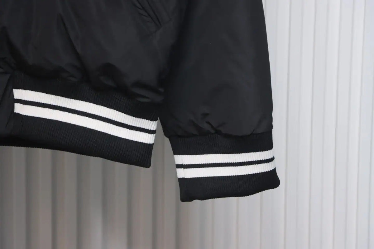 Moncler Lateltin Black M Mark Varsity Black Down Jacket – MC172