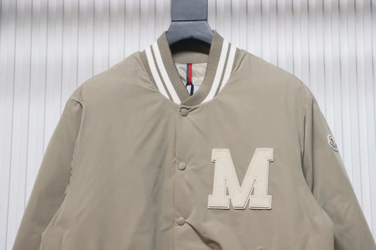 Moncler Lateltin White M Mark Varsity Gray Down Jacket – MC171