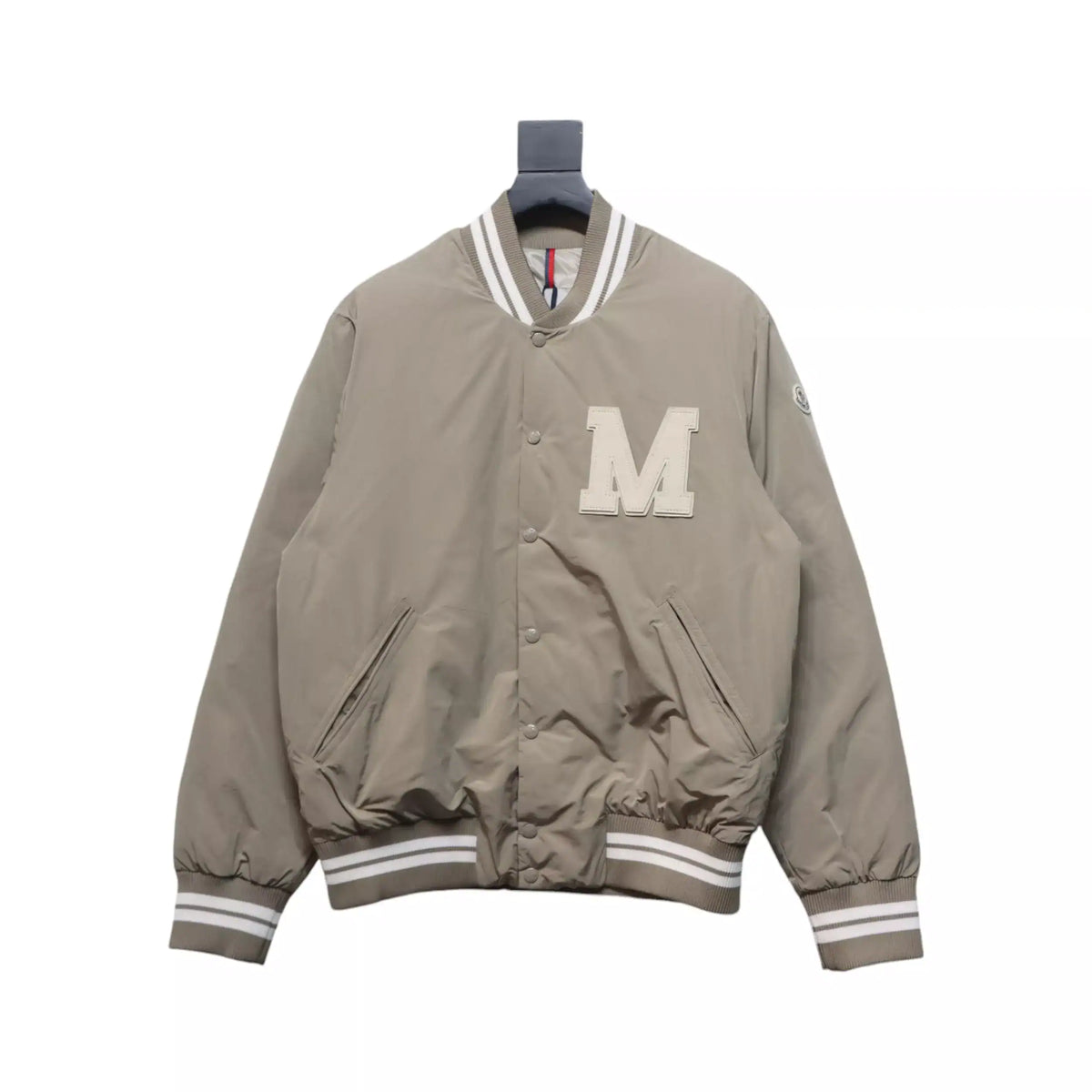 Moncler Lateltin White M Mark Varsity Gray Down Jacket – MC171