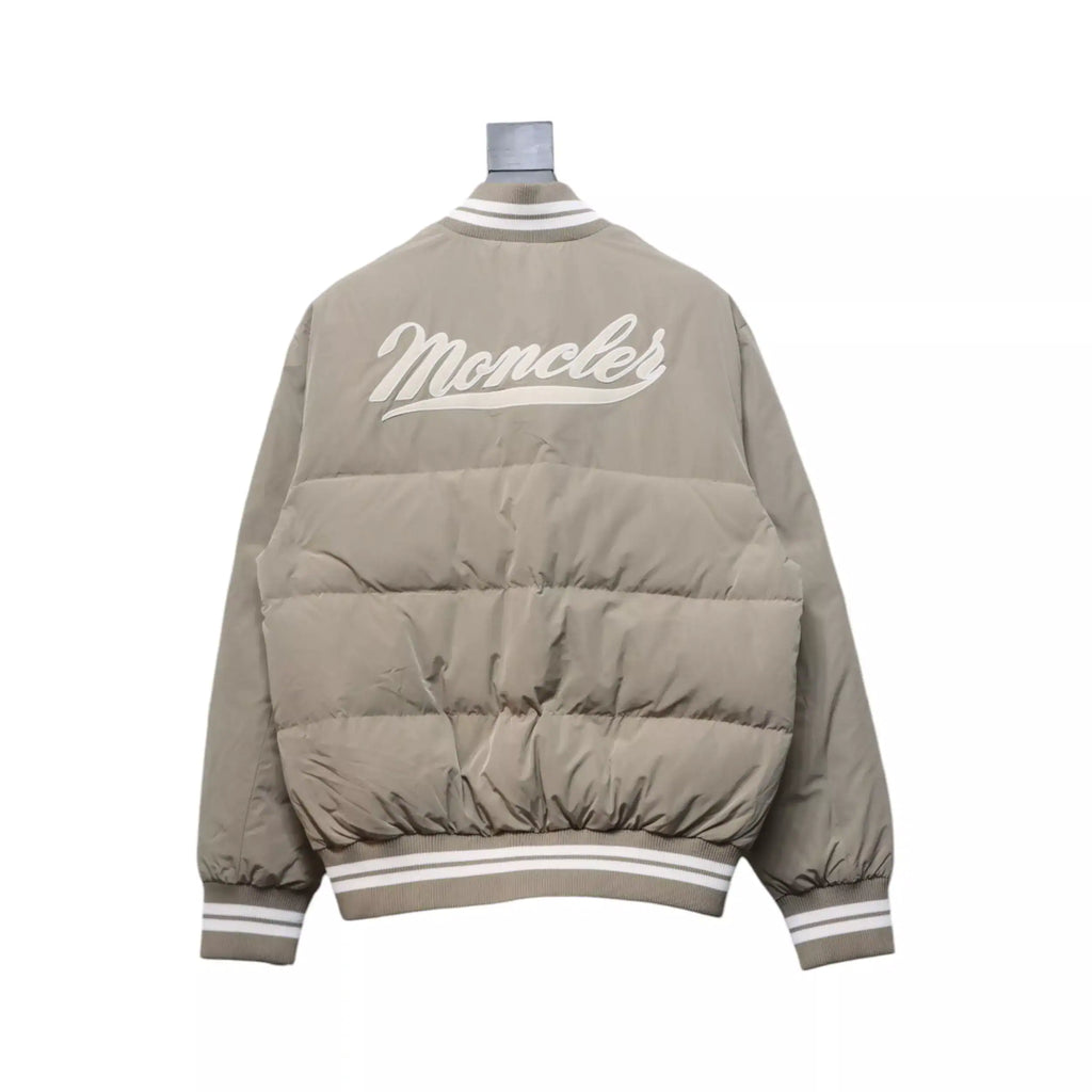 Moncler Lateltin White M Mark Varsity Gray Down Jacket – MC171