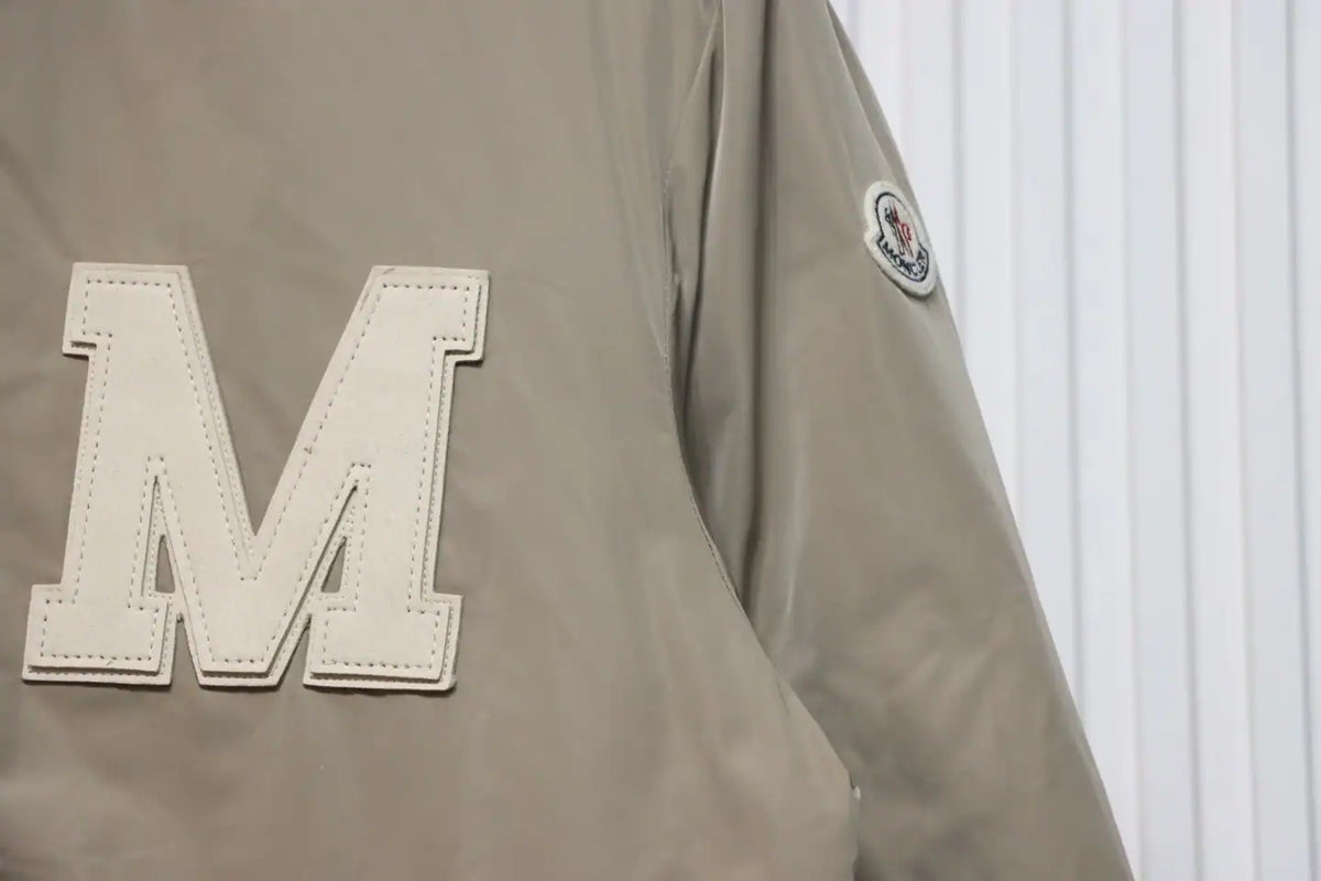 Moncler Lateltin White M Mark Varsity Gray Down Jacket – MC171