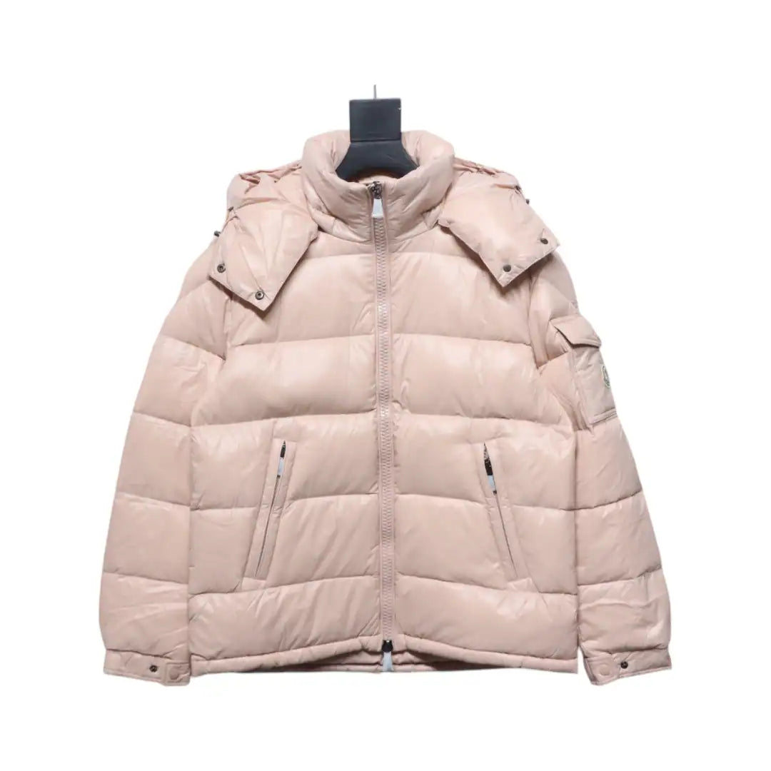 Moncler Maire Zip Hooded Nylon Warm Down Jacket Pink – MC174
