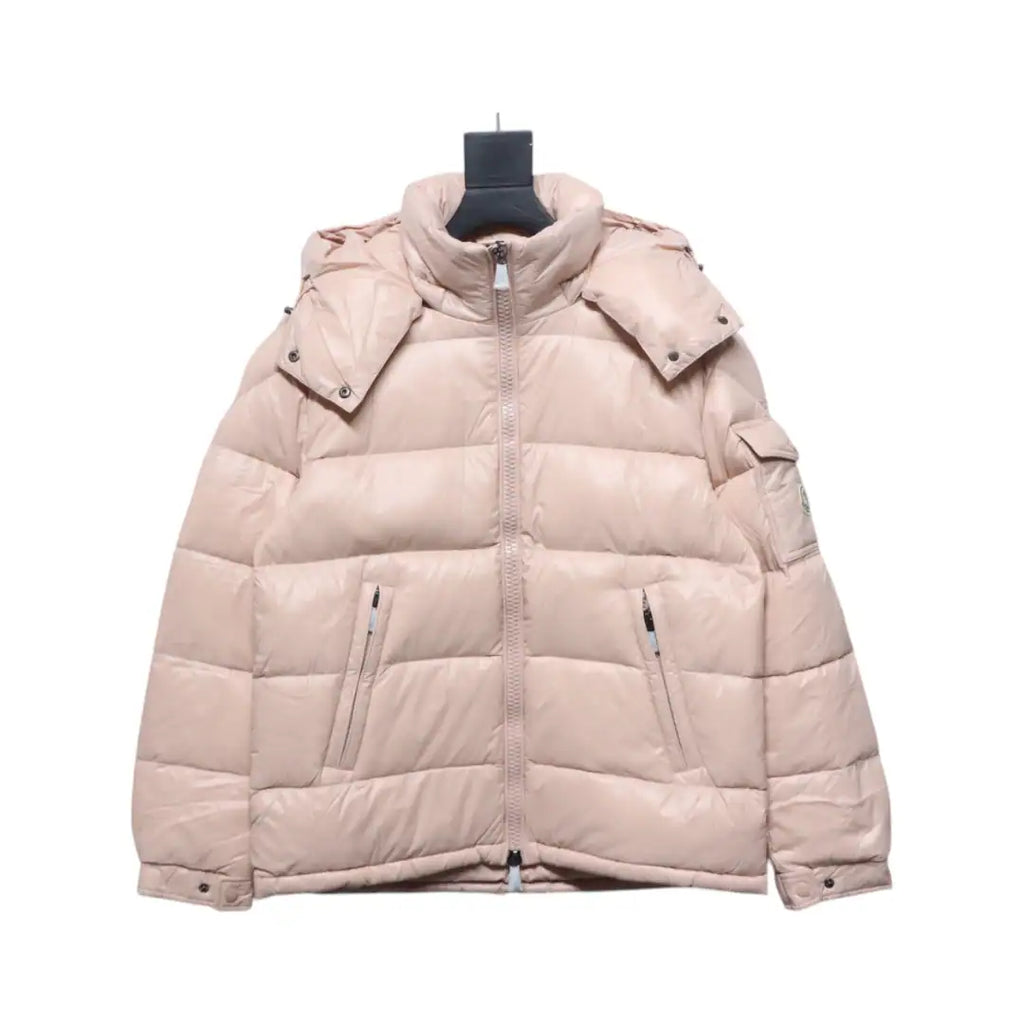 Moncler Maire Zip Hooded Nylon Warm Down Jacket Pink – MC174
