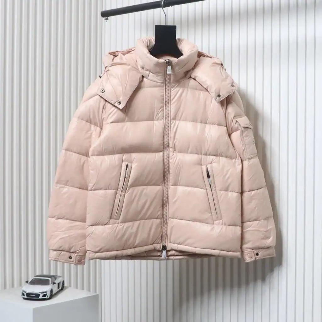 Moncler Maire Zip Hooded Nylon Warm Down Jacket Pink – MC174