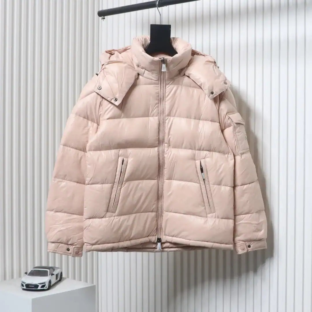 Moncler Maire Zip Hooded Nylon Warm Down Jacket Pink – MC174
