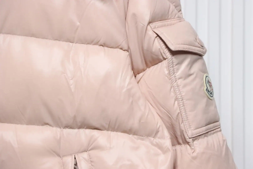 Moncler Maire Zip Hooded Nylon Warm Down Jacket Pink – MC174