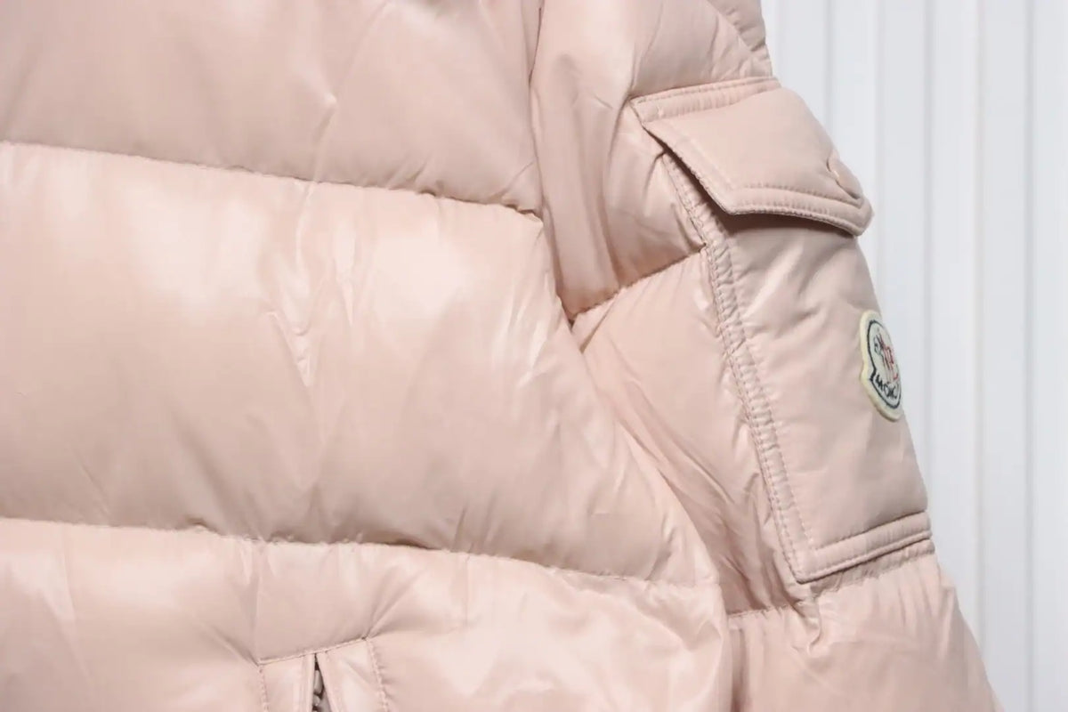 Moncler Maire Zip Hooded Nylon Warm Down Jacket Pink – MC174