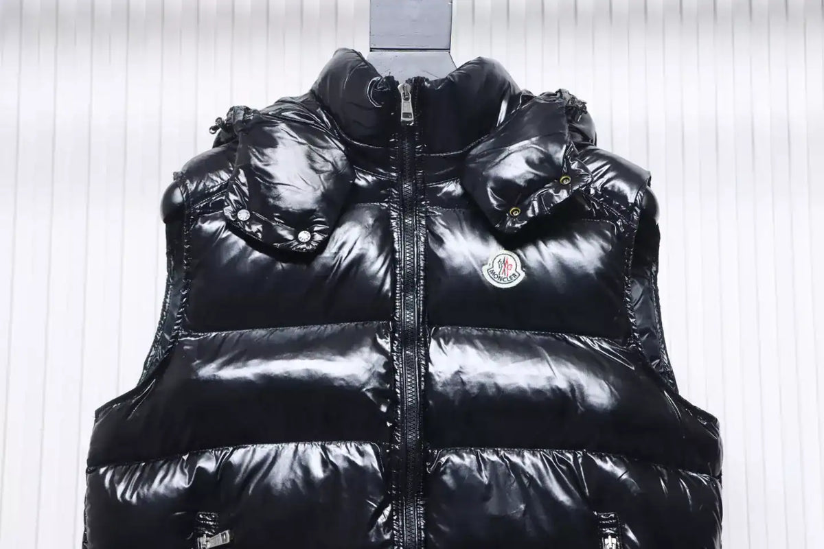 Moncler Maya Hooded Down Vest Black – MC179