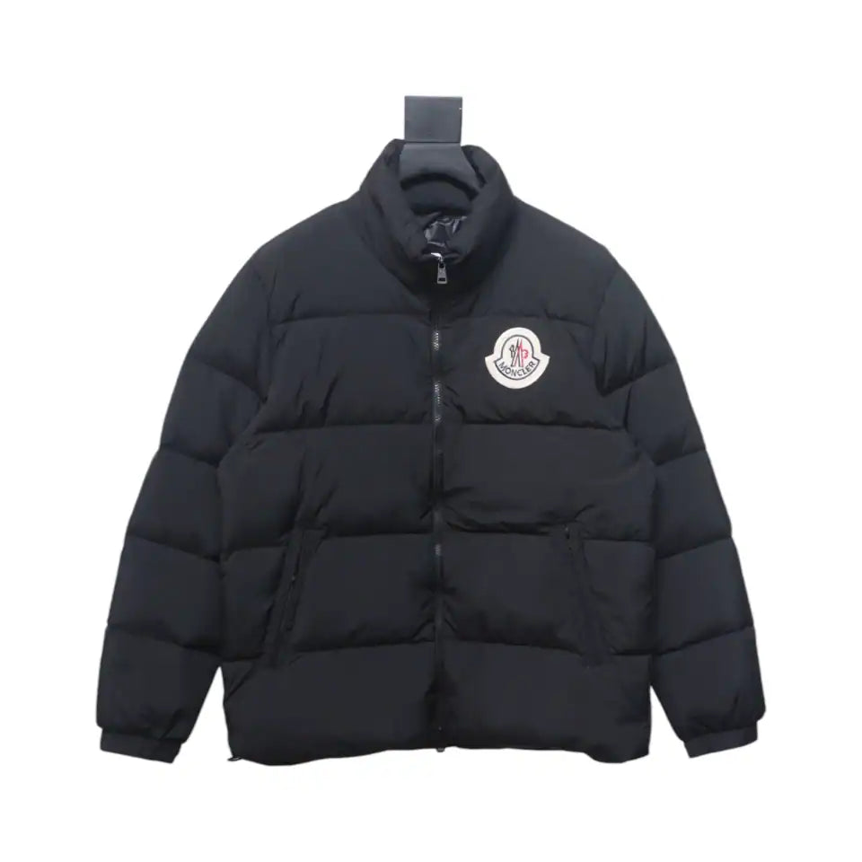 Moncler Micro-Logo Zipper Stand Collar Down Jacket Black – MC168