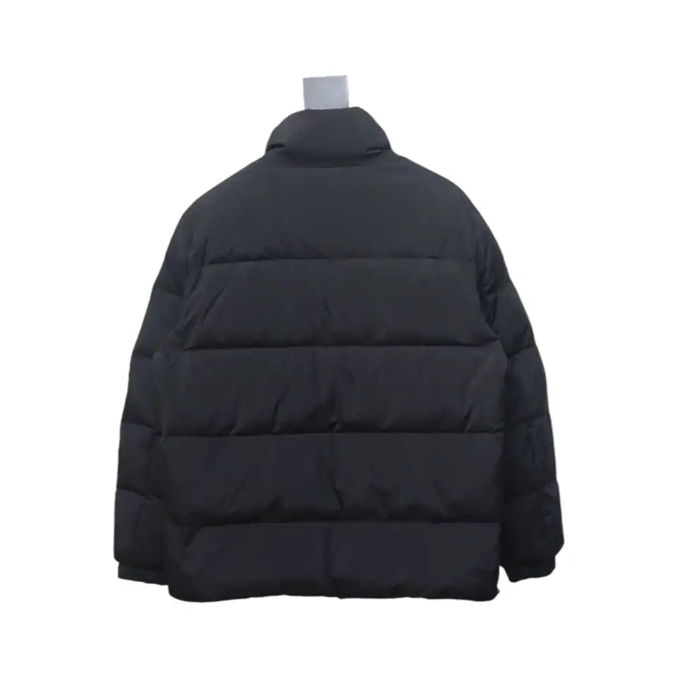 Moncler Micro-Logo Zipper Stand Collar Down Jacket Black – MC168