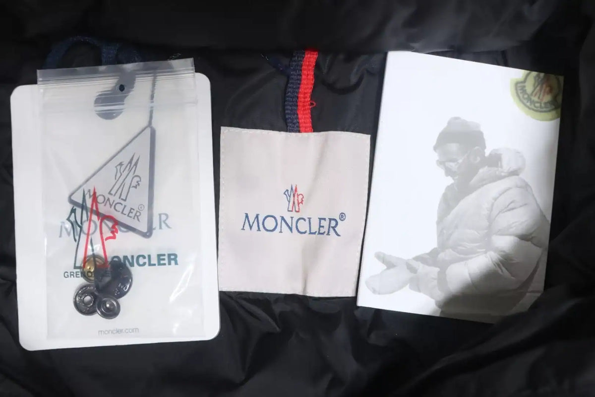 Moncler Mid-Length Hooded Fur Collar Button Down Jacket Black – MC163