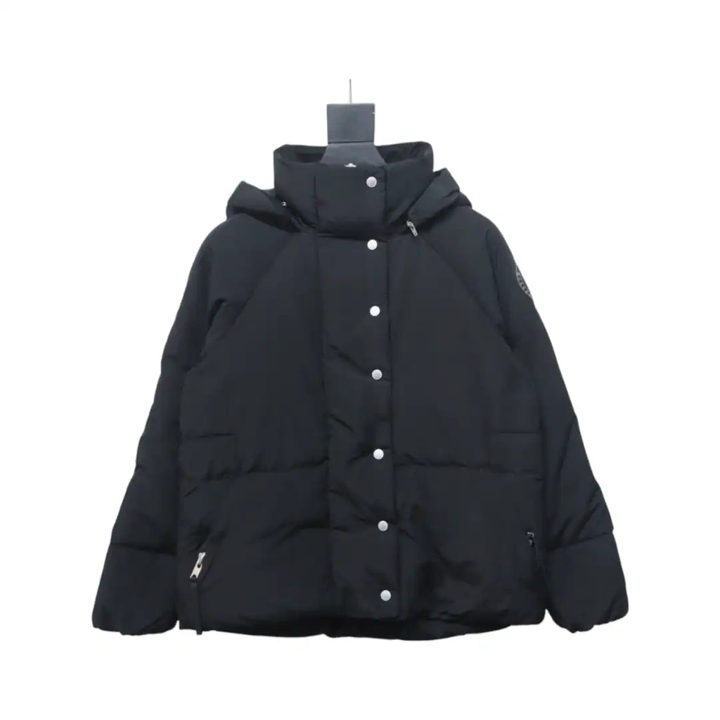 Moncler Sleeve Badge Solid Zip Down Jacket Black – MC167