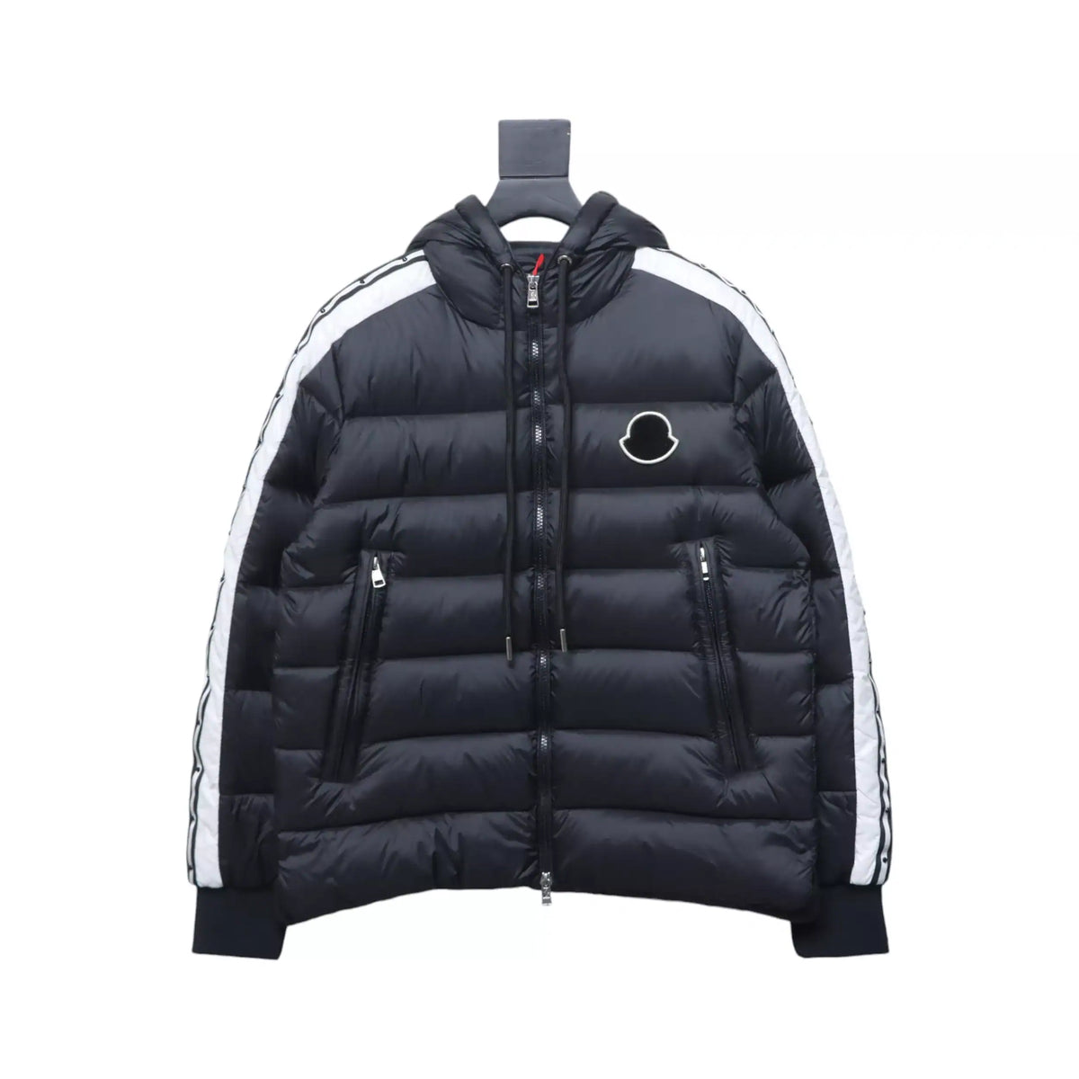 Moncler Stellaire Hooded Black and White Colorblock Down Jacket – MC173