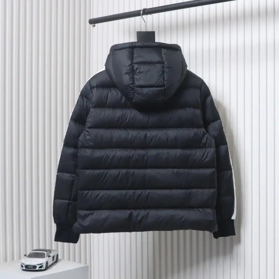 Moncler Stellaire Hooded Black and White Colorblock Down Jacket – MC173