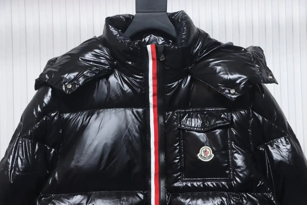 Moncler Tricolor Web Down Jacket Black – MC159