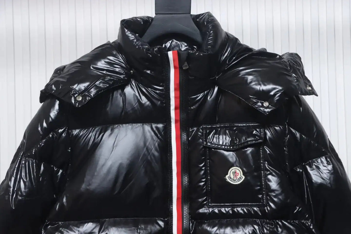 Moncler Tricolor Web Down Jacket Black – MC159