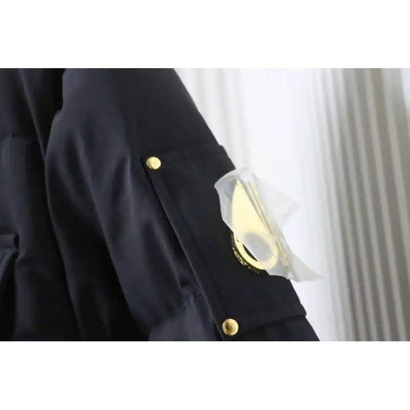 Moose Knuckles 2-in-1 Gold Scissors Black Down Jacket – MKC015