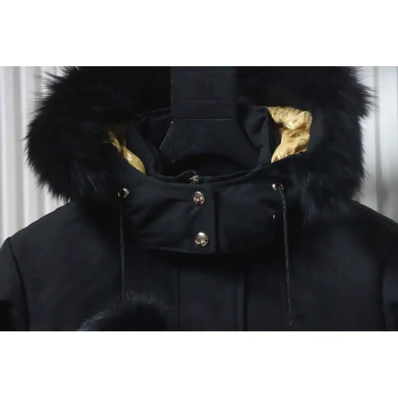 Moose Knuckles 3Q Gold Scissors Black Long Down Jacket – MKC021