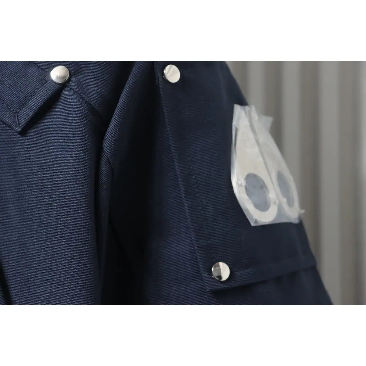 Moose Knuckles Cloud Bomber Navy Jacket with Detachable Hood and Shearling Trim In Milkyway – MKC010
