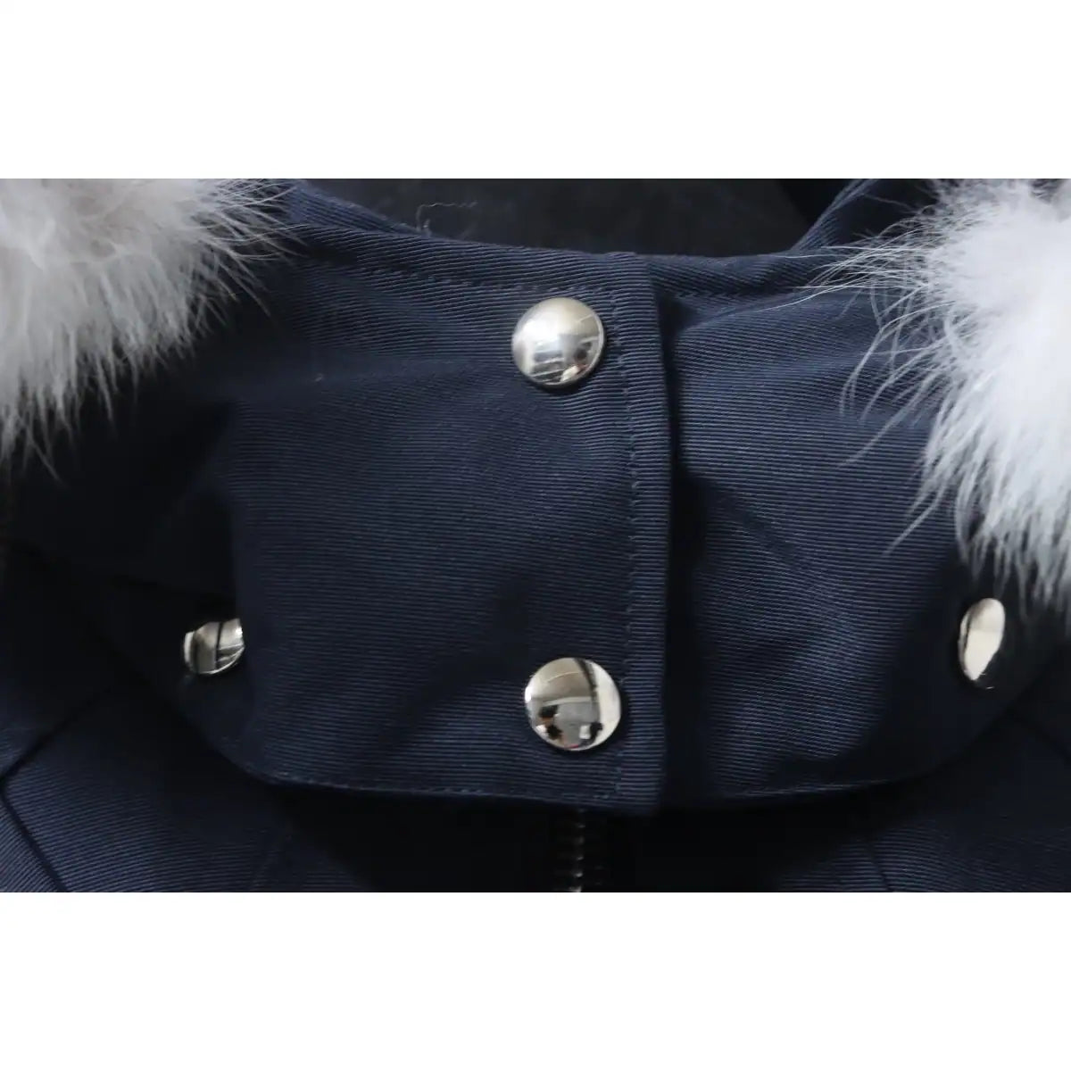 Moose Knuckles Cloud Bomber Navy Jacket with Detachable Hood and Shearling Trim In Milkyway – MKC010
