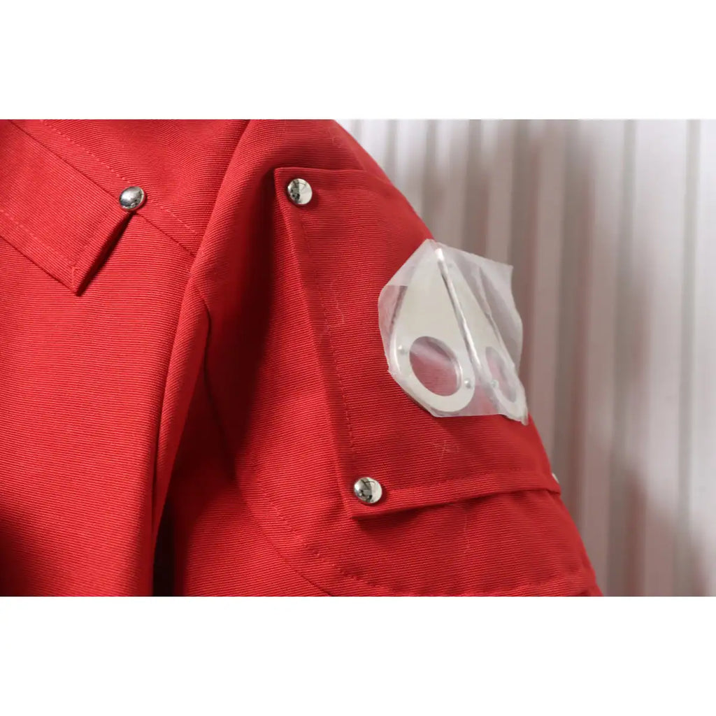 Moose Knuckles Cloud Bomber Red Jacket with Detachable Hood and Shearling Trim In Milkyway – MKC027